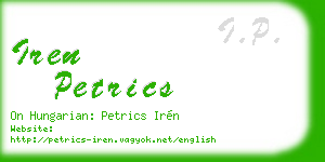 iren petrics business card